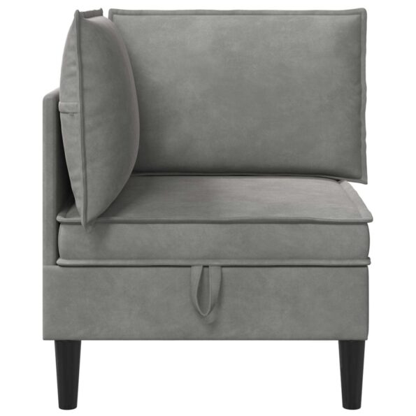 vidaXL Sofa s úložným priestorom Svetlosivá Zamat – Obrázok 5