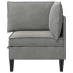 vidaXL Sofa s úložným priestorom Svetlosivá Zamat – Obrázok 6