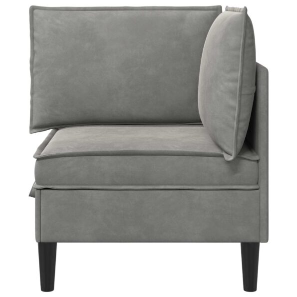vidaXL Sofa s úložným priestorom Svetlosivá Zamat – Obrázok 6