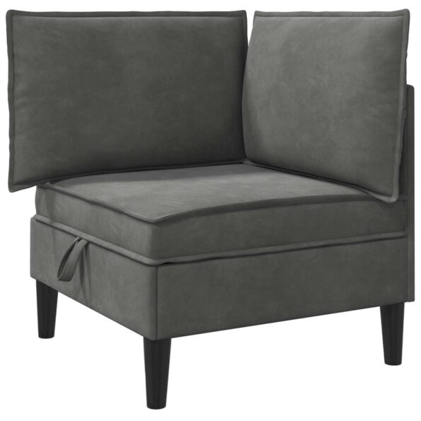 vidaXL Sofa s úložným priestorom Tmavosivá Zamat – Obrázok 2