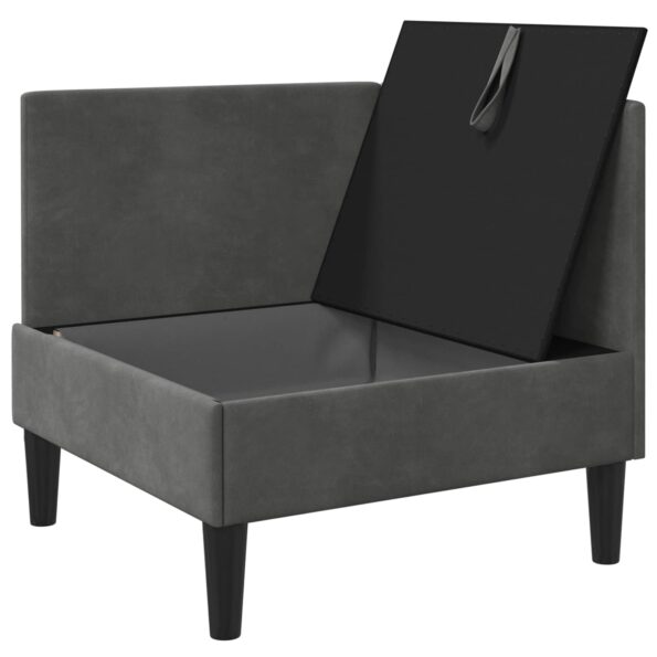 vidaXL Sofa s úložným priestorom Tmavosivá Zamat – Obrázok 4