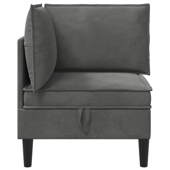 vidaXL Sofa s úložným priestorom Tmavosivá Zamat – Obrázok 5