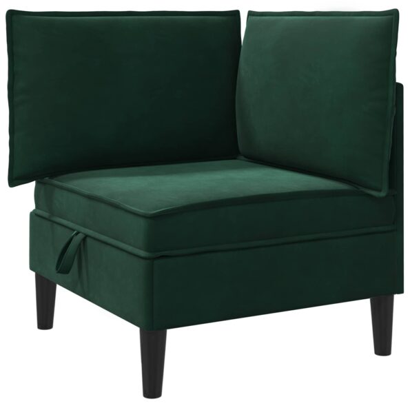 vidaXL Sofa s úložným priestorom Tmavozelená Zamat – Obrázok 2