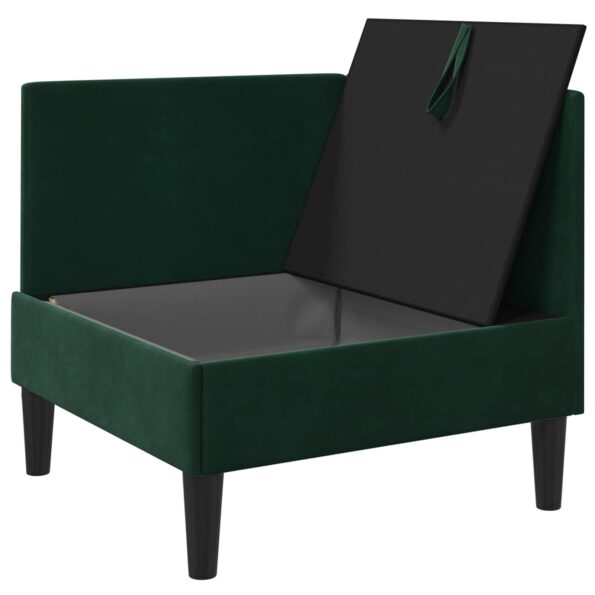 vidaXL Sofa s úložným priestorom Tmavozelená Zamat – Obrázok 4