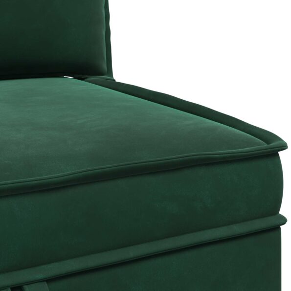 vidaXL Sofa s úložným priestorom Tmavozelená Zamat – Obrázok 8