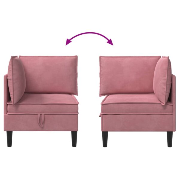 vidaXL Sofa s úložným priestorom Ružová Zamat – Obrázok 10