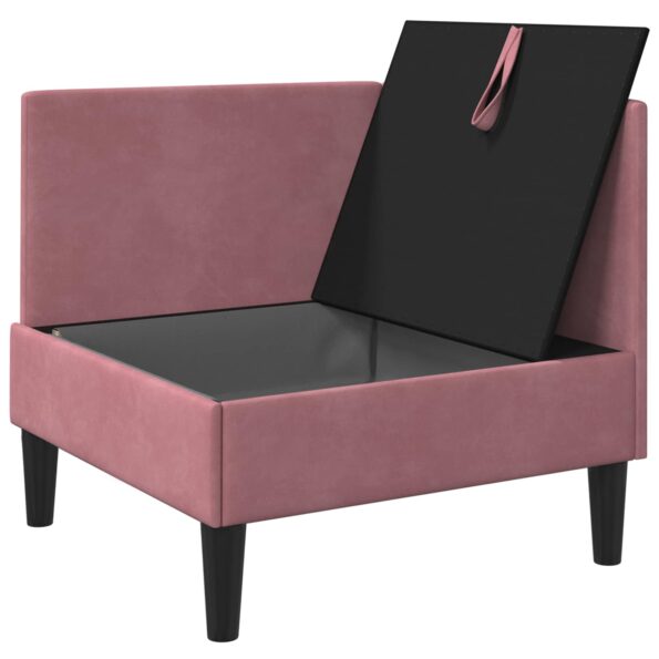 vidaXL Sofa s úložným priestorom Ružová Zamat – Obrázok 4
