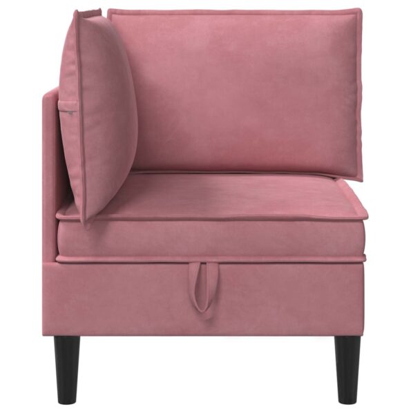 vidaXL Sofa s úložným priestorom Ružová Zamat – Obrázok 5