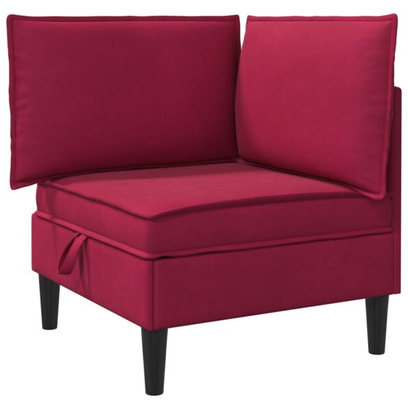 vidaXL Sofa s úložným priestorom Víno červené Zamat – Obrázok 2
