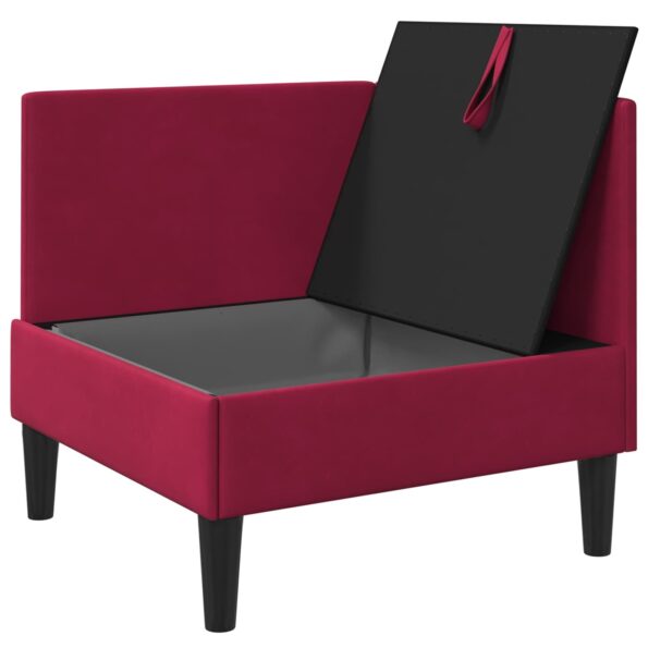 vidaXL Sofa s úložným priestorom Víno červené Zamat – Obrázok 4