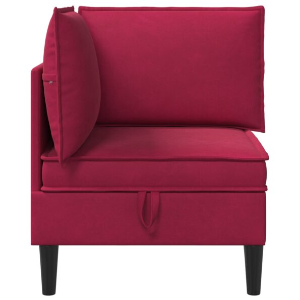 vidaXL Sofa s úložným priestorom Víno červené Zamat – Obrázok 5