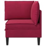 vidaXL Sofa s úložným priestorom Víno červené Zamat – Obrázok 6