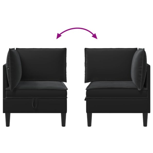 vidaXL Sofa s úložným priestorom Čierna Zamat – Obrázok 10