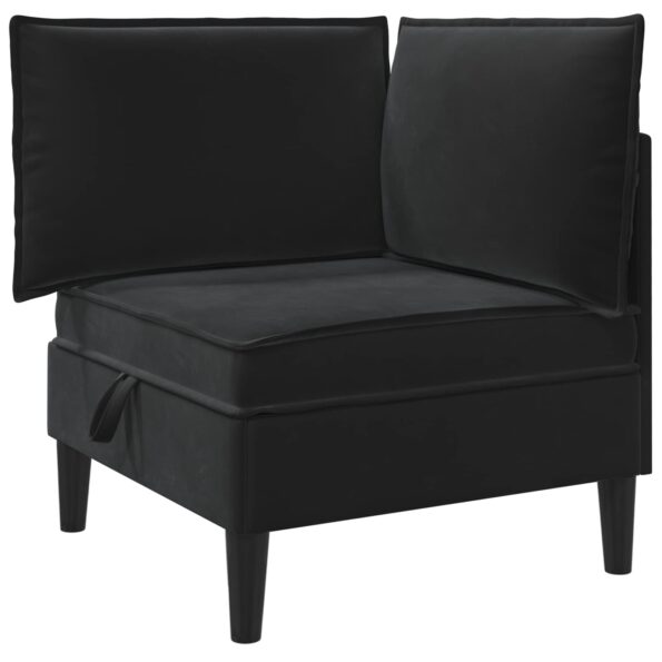 vidaXL Sofa s úložným priestorom Čierna Zamat – Obrázok 2