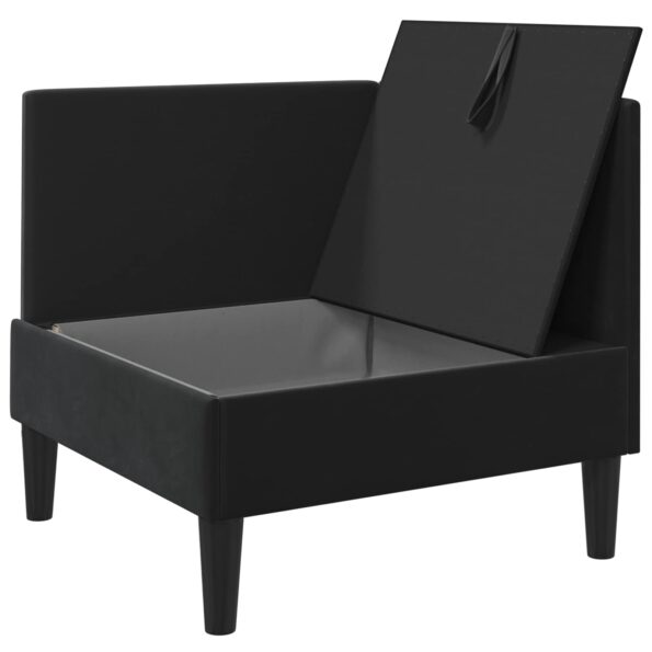 vidaXL Sofa s úložným priestorom Čierna Zamat – Obrázok 4