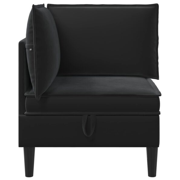 vidaXL Sofa s úložným priestorom Čierna Zamat – Obrázok 5