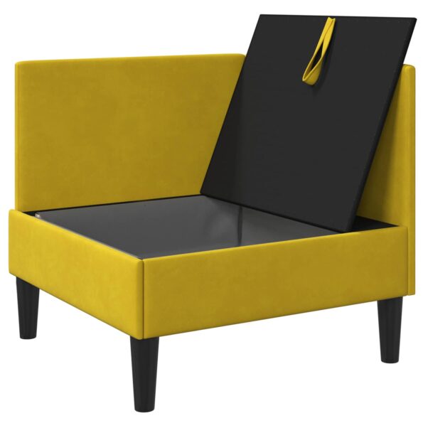 vidaXL Sofa s úložným priestorom Žltá Zamat – Obrázok 4
