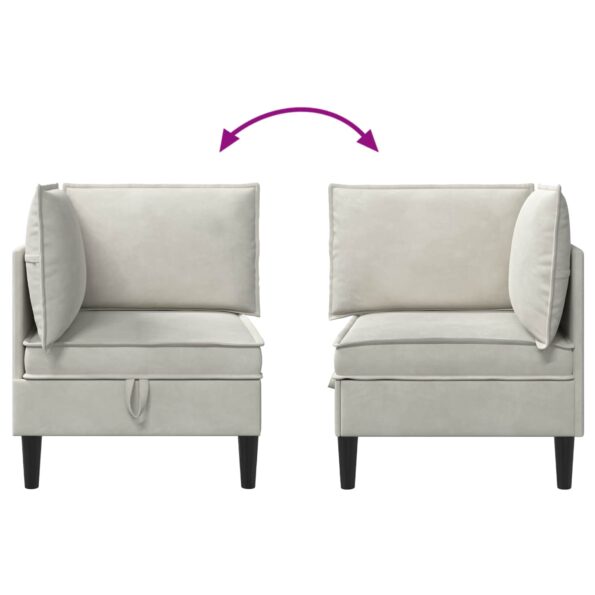 vidaXL Sofa s úložným priestorom Krémová Zamat – Obrázok 10
