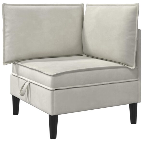 vidaXL Sofa s úložným priestorom Krémová Zamat – Obrázok 2