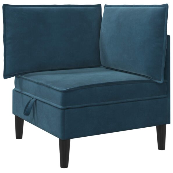 vidaXL Sofa s úložným priestorom Modrá Zamat – Obrázok 2