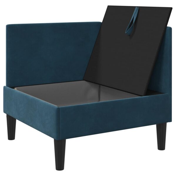 vidaXL Sofa s úložným priestorom Modrá Zamat – Obrázok 4