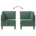 vidaXL Sofa s úložným priestorom Morská zelená Zamat – Obrázok 10