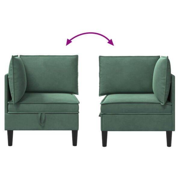 vidaXL Sofa s úložným priestorom Morská zelená Zamat – Obrázok 10