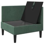 vidaXL Sofa s úložným priestorom Morská zelená Zamat – Obrázok 4