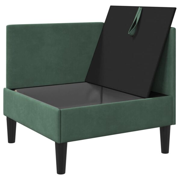 vidaXL Sofa s úložným priestorom Morská zelená Zamat – Obrázok 4