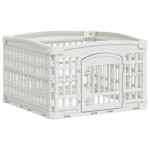 vidaXL 4-panelový psí hrací priestor 63 x 63 x 40 cm Plast Biela – Obrázok 2