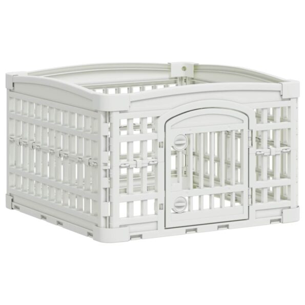 vidaXL 4-panelový psí hrací priestor 63 x 63 x 40 cm Plast Biela – Obrázok 2