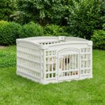 vidaXL 4-panelový psí hrací priestor 63 x 63 x 40 cm Plast Biela – Obrázok 4