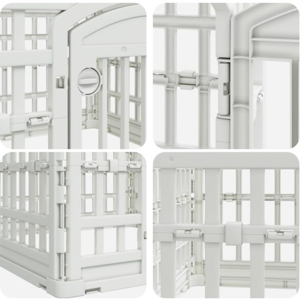 vidaXL 4-panelový psí hrací priestor 63 x 63 x 40 cm Plast Biela – Obrázok 7