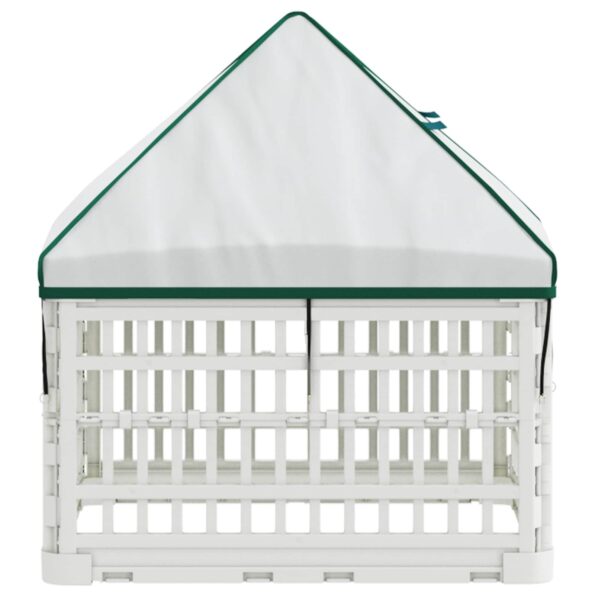 vidaXL 4 panelový psí výbeh s strechou 63 x 63 x 67 cm Plast Biela – Obrázok 5