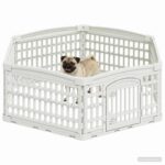 vidaXL 6 panelový psí výbeh 122 x 106 x 40 cm Plast Biela Skladací
