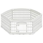 vidaXL 6 panelový psí výbeh 122 x 106 x 40 cm Plast Biela Skladací – Obrázok 5