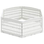 vidaXL 6 panelový psí výbeh 122 x 106 x 40 cm Plast Biela Skladací – Obrázok 6