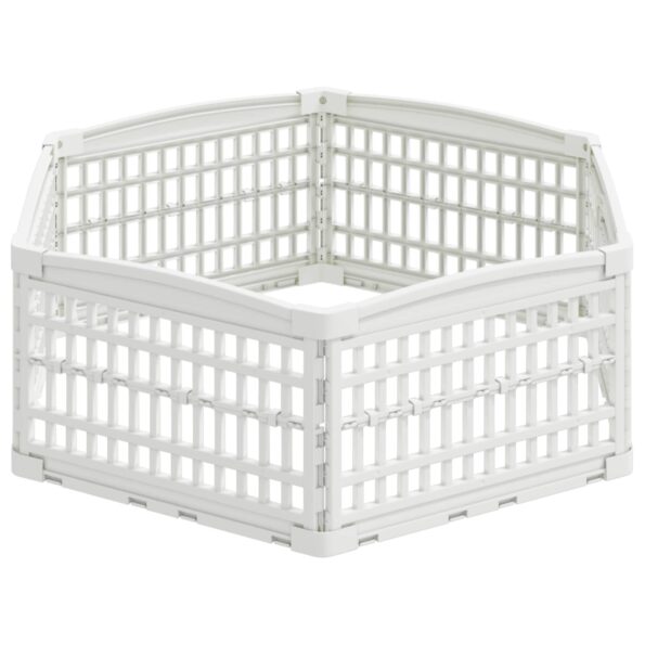 vidaXL 6 panelový psí výbeh 122 x 106 x 40 cm Plast Biela Skladací – Obrázok 6