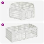 vidaXL 6 panelový psí výbeh 122 x 106 x 40 cm Plast Biela Skladací – Obrázok 8