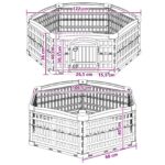 vidaXL 6 panelový psí výbeh 122 x 106 x 40 cm Plast Biela Skladací – Obrázok 9