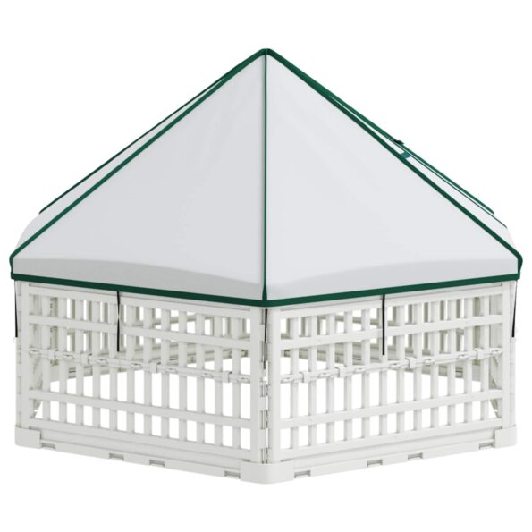 vidaXL 6 panelový psí výbeh 122 x 106 x 79 cm Plast Biela Skladací – Obrázok 5