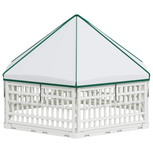 vidaXL 6 panelový psí výbeh 122 x 106 x 79 cm Plast Biela Skladací – Obrázok 6