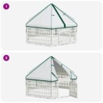 vidaXL 6 panelový psí výbeh 122 x 106 x 79 cm Plast Biela Skladací – Obrázok 8