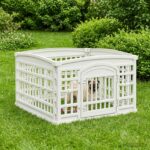 vidaXL 4-panelový psí hrací priestor 91 x 91 x 58 cm Plast Biela – Obrázok 4