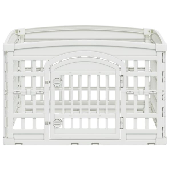 vidaXL 4-panelový psí hrací priestor 91 x 91 x 58 cm Plast Biela – Obrázok 5