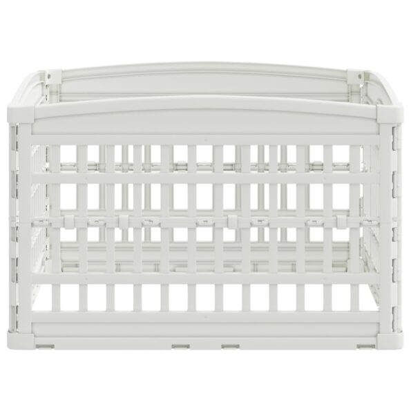 vidaXL 4-panelový psí hrací priestor 91 x 91 x 58 cm Plast Biela – Obrázok 6