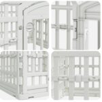 vidaXL 4-panelový psí hrací priestor 91 x 91 x 58 cm Plast Biela – Obrázok 7