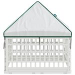 vidaXL 4 panelový psí výbeh s strechou 88 x 58 cm Plast Biela Skladací – Obrázok 5
