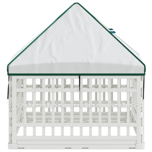 vidaXL 4 panelový psí výbeh s strechou 88 x 58 cm Plast Biela Skladací – Obrázok 5