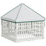 vidaXL 4 panelový psí výbeh s strechou 88 x 58 cm Plast Biela Skladací – Obrázok 6